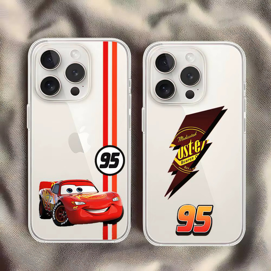 Luxuriöse transparente Handyhülle mit Anime Cars Lightning McQueen Design für dein iPhone 11 bis iPhone 17 Pro Max - Bild 2