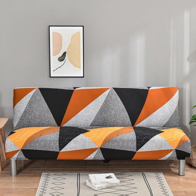 S-EMIGA Elastischer Sofa-Schonbezug ohne Armlehnen, gestreiftes Spandex-Material, Mehrfarbig, Größe S (Länge: 120-150 cm) - Bild 1