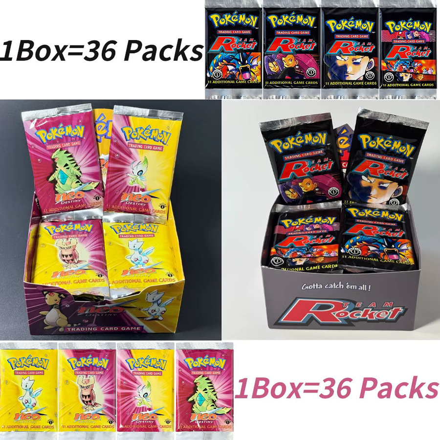 Keeppley Pokémon Fossil Jungle Team Rocket Neo Destiny Booster Box, 1 Box, 36 Packungen - Bild 2