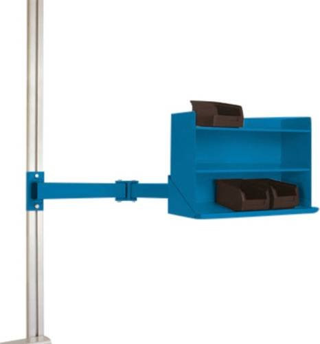 Manuflex LZ8248.5007 ESD Sichtboxen-Regal-Halter mit Doppelgelenk für UNIVERSAL und CANTOLAB, Blau, B/T/H: 43,5 x 16,5 x 12,0 cm - Bild 1