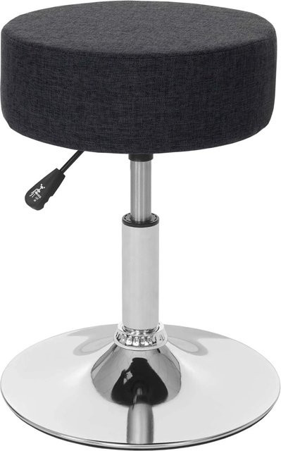 PROREGAL Sitzhocker höhenverstellbar und drehbar in Dunkelgrau, Textil, Durchmesser: 35 cm, Sitzhöhe: 43-55 cm - Bild 1