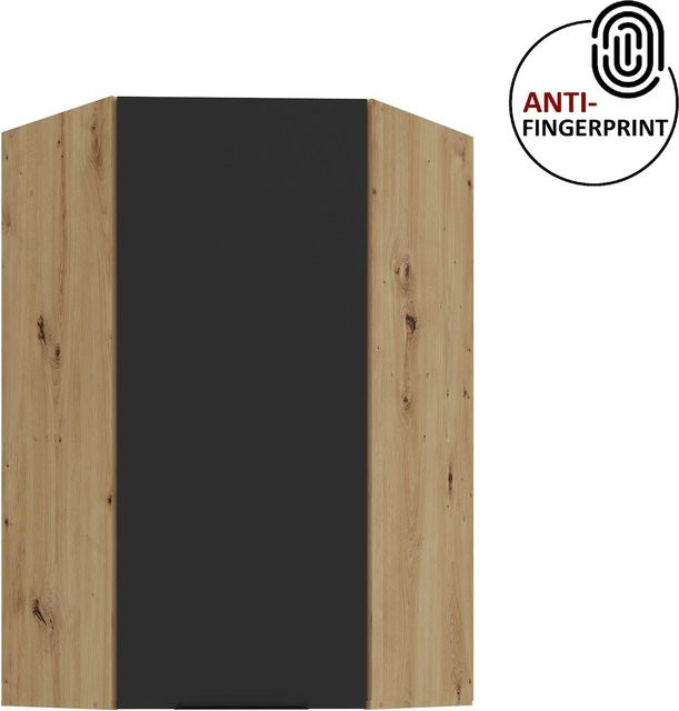 ARIA Eckhängeschrank für die Küche in Schwarz Matt mit Anti-Fingerprint-Beschichtung, Breite: 60 cm, Höhe: 90 cm - Bild 1