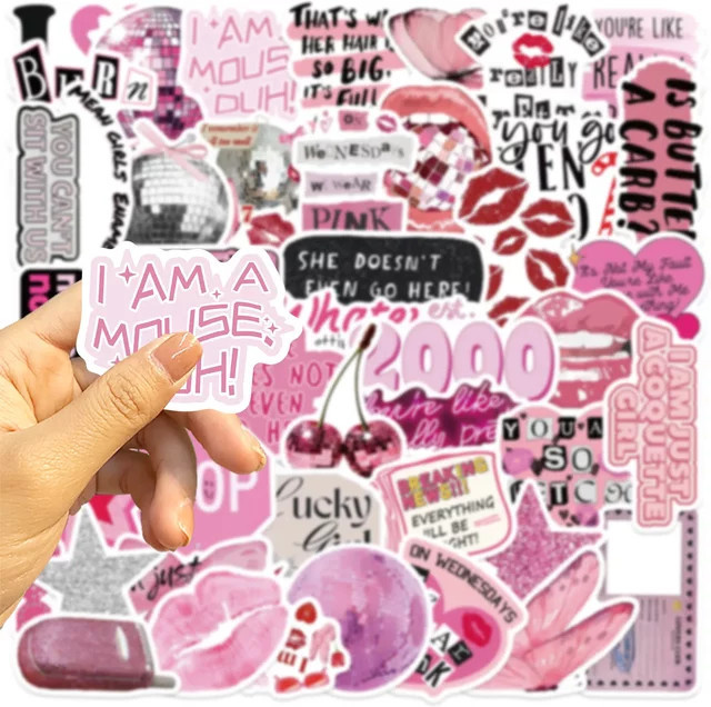 GOGOTU Y2K Aufkleber Cartoon Rosa Stil, 50-teiliges Set - Bild 1