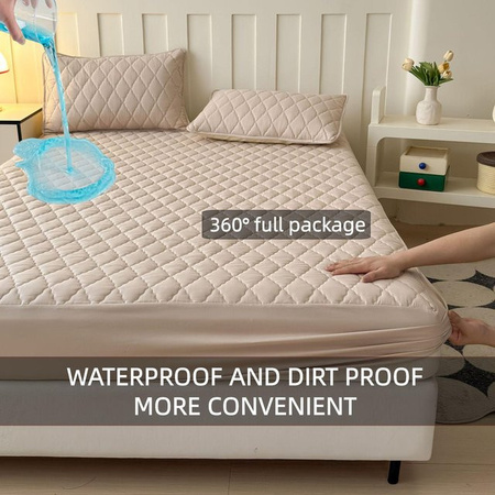 Wasserdichter und antibakterieller gesteppter Matratzenschoner Chose One in Beige, B/H: 46 x 72 cm