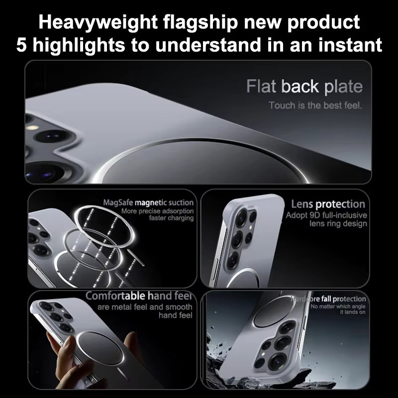 Magnetische MagSafe Handyhülle für Samsung Galaxy S26 Ultra S25 Edge S24 S23 S22 Plus Rahmenloses Soft Back Cover mit Farbverlauf in Multicolour und Purple - Bild 2
