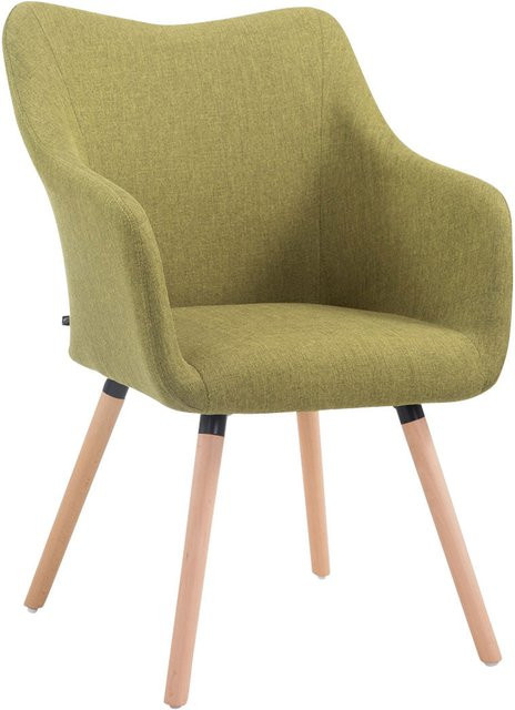 TPFLiving Besucherstuhl Coyo Two mit Stoffbezug und Buchenholzgestell in Grün, B/T/H: 62,5 x 61,0 x 90,0 cm - Bild 1