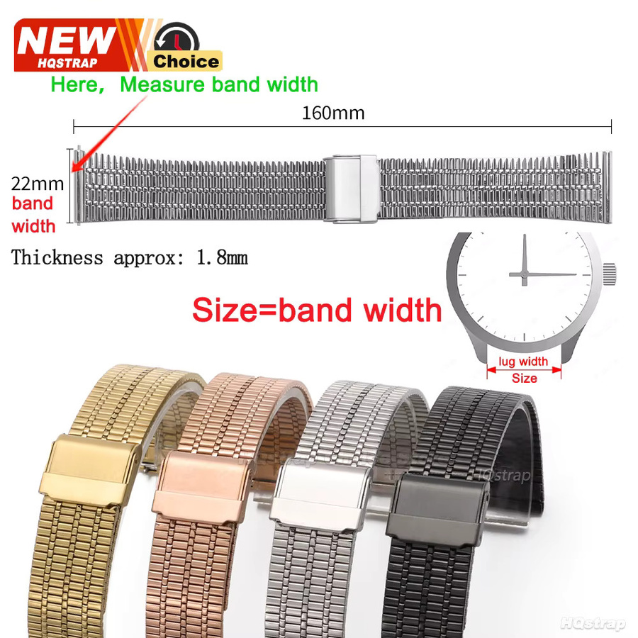 HQstrap Uhrenarmband Edelstahl, Silber, 20mm, 22mm - Bild 4