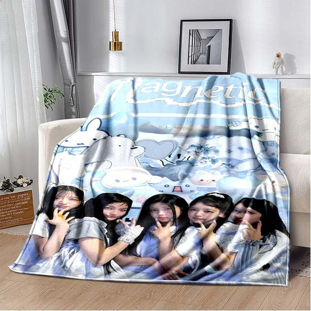 Flanelldecke I-ILLIT Combo K-POP mit 3D-Druck, Blau, B/B: 130 x 150 cm - Bild 1