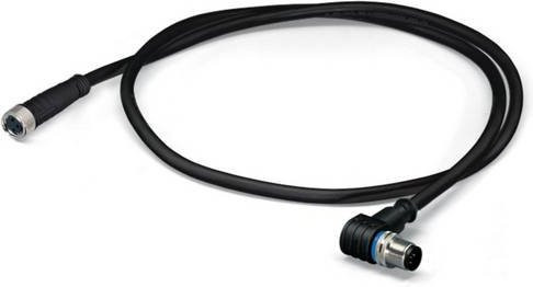 WAGO 756-5508/030-010 Sensor-Aktor-Steckverbinder, konfektioniert, M8 Stecker gewinkelt und Buchse gerade, Schwarz, Kabellänge: 1,00 m - Bild 1