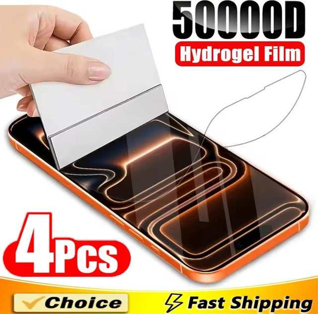 4er-Set Arvin Hydrogel-Schutzfolie für iPhone 11 bis iPhone 17 Pro Max, transparent - Bild 1