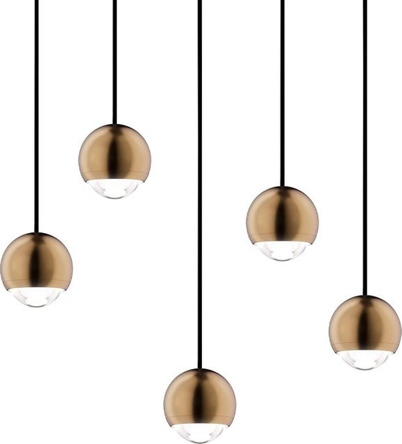 DLS Lighting Cleo LP 5 Round LED-Pendelleuchte in Weiß und Messing mit warmweißem Licht (3000K) - Bild 1