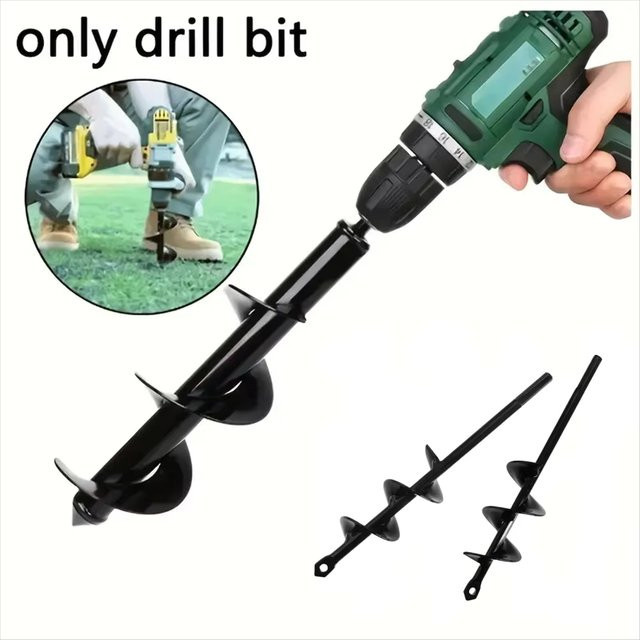 Goture Spiralbohrer Set aus Metall in Schwarz für Pflanzen und Blumen als Erdbohrer und Gartenbohrer-Werkzeug - Bild 1