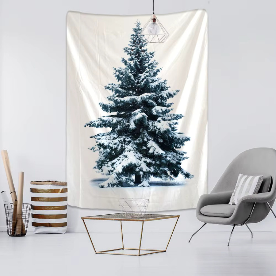 VIKAMA Weihnachtsbaum Wandteppich mit floralem Design, dekorative Wanddekoration für Wohnzimmer und Schlafzimmer, Mehrfarbig, B: 75 cm, H: 75 cm - Bild 1