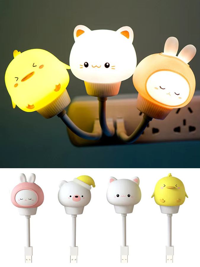 GGbingo LED Nachtlicht mit Fernbedienung und USB-Anschluss, Niedrige Cartoon-Nachtlampe in Weiß für das Kinderzimmer - Bild 5