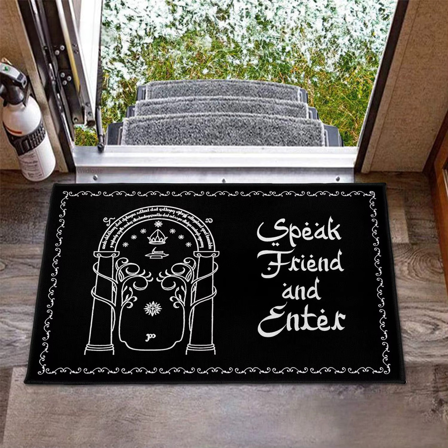VIKAMA Moria Gate Teppich in Schwarz, Rechteckige Bodenmatte im Fantasy-Stil für Eingang, Foyer, Wohnzimmer oder Schlafzimmer, Breite: 60 cm, Tiefe: 40 cm - Bild 4