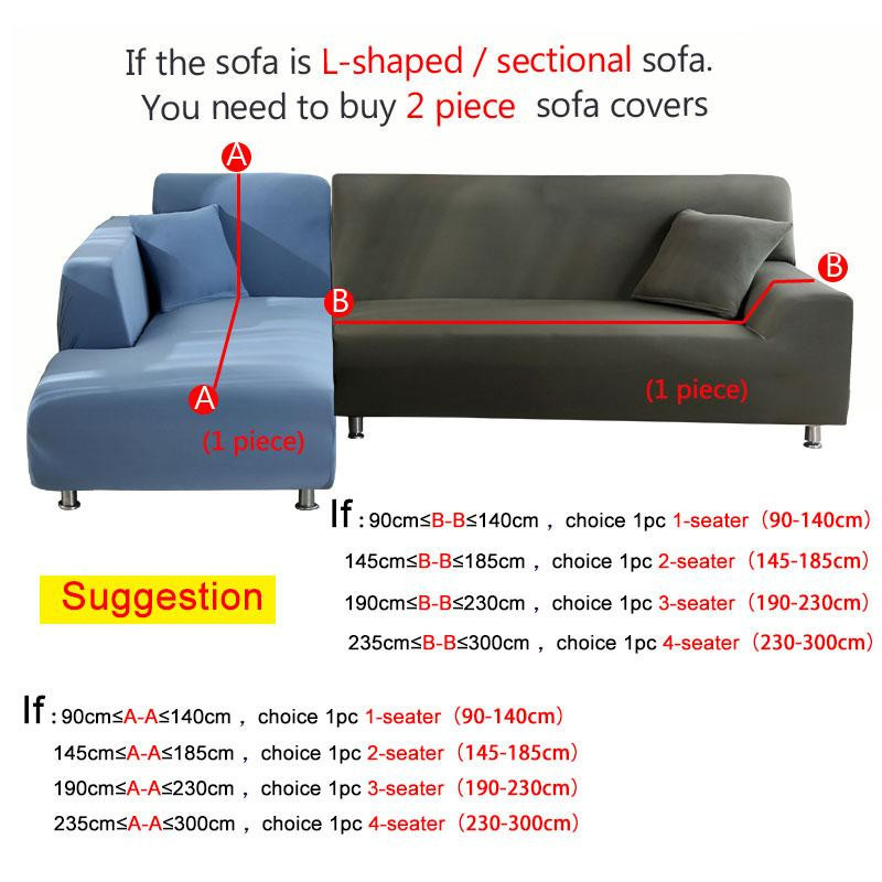 Yiran Furniture 2er-Set elastische Sofa-Abdeckungen aus Plüsch-Polyester in Beige für Ecksofas und 1-Sitzer, Breite: 90-140 cm - Bild 3