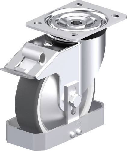 Blickle L-POTH 160K-FI-FA-FS Stahlblech-Lenkrolle in Silber mit 160 mm Rad-Durchmesser und 400 kg Tragfähigkeit - Bild 1