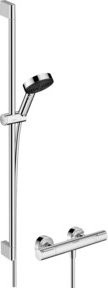 Hansgrohe Brause-Set Pulsify Select S mit Handbrause und Brausestange, 3 Strahlarten, Chrom - Bild 1