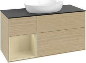 V&B Waschtischunterschrank Finion in Eichenoptik und Beige, Breite: 120 cm, Tiefe: 50,1 cm, Höhe: 50,1 cm - Bild 1