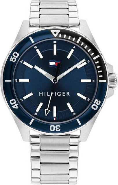 Tommy Hilfiger Herrenuhr, Quarz, Edelstahl, Blau, Silber - Bild 1