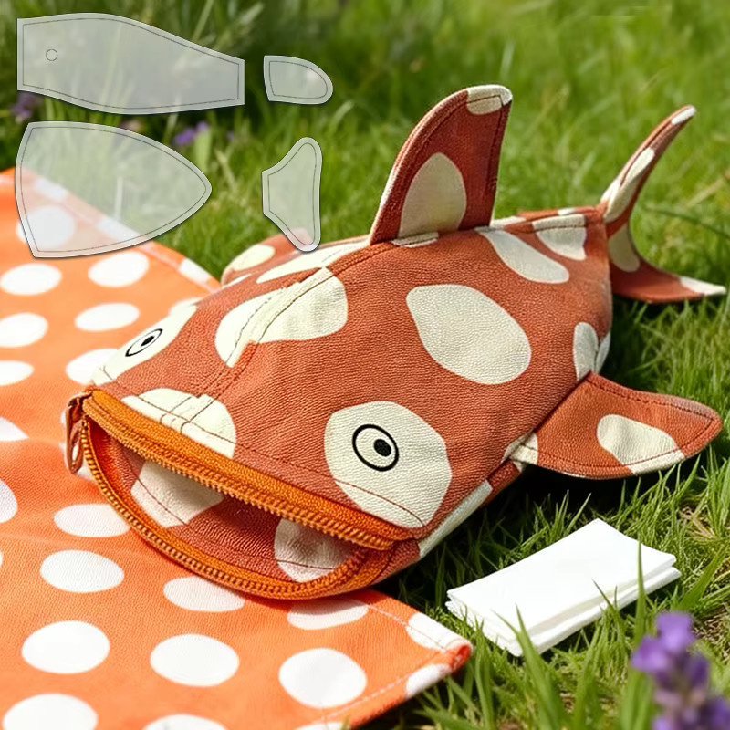 YOMDID 4er-Set Hai-Nähvorlagen aus transparentem Kunststoff für DIY-Federmäppchen und Quilt-Bastelprojekte - Bild 3