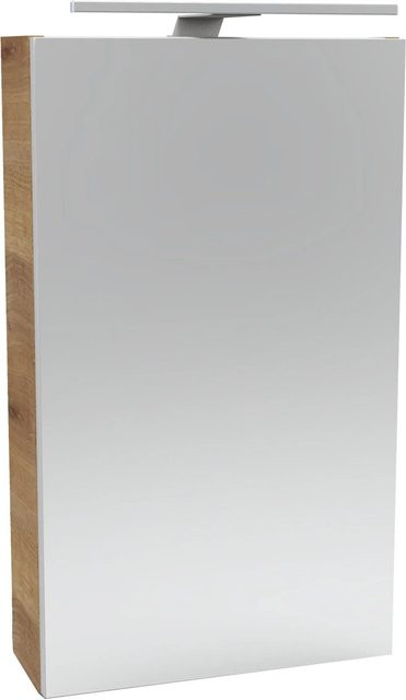 Fackelmann Spiegelschrank SBC Asteiche mit Softclose Türen und LED-Beleuchtung, B/H/T: 40 x 68 x 15,3 cm, Grau - Bild 1