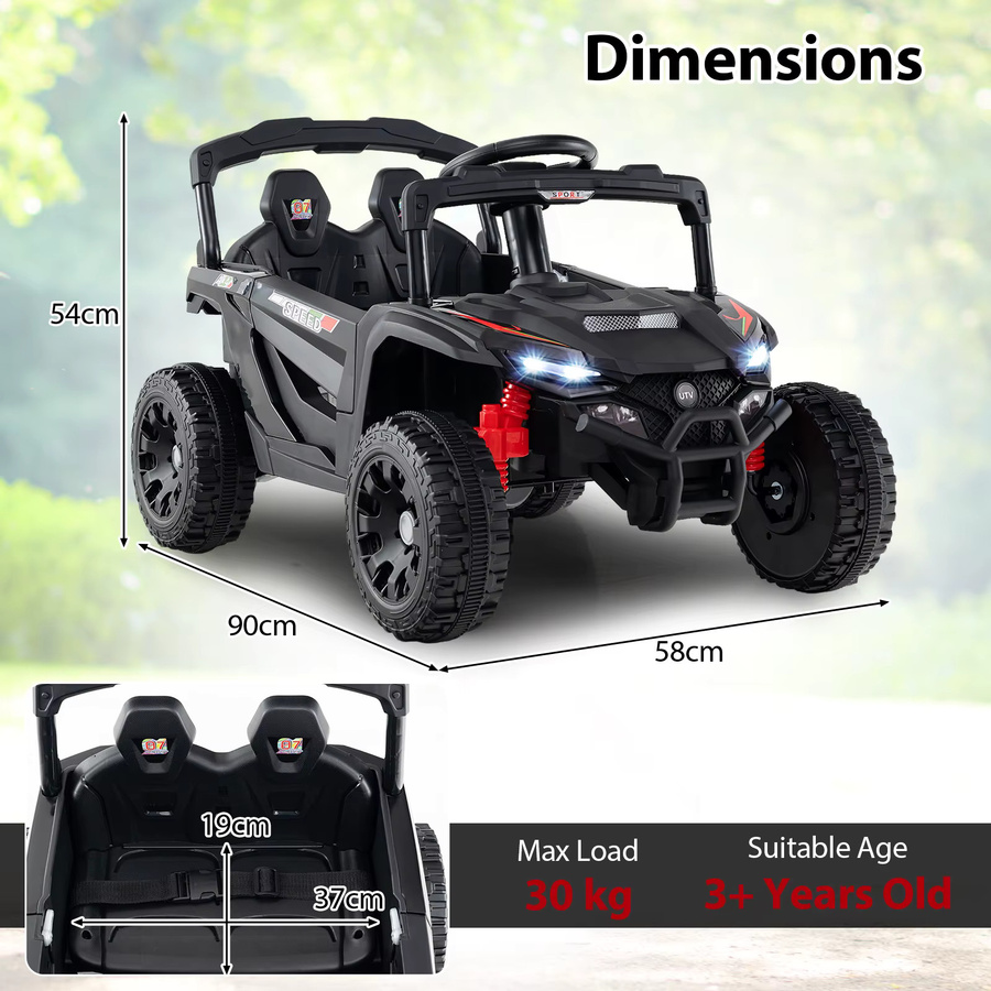 GOFLAME Elektrischer UTV-Truck, Elektroauto für Kinder, mit Fernbedienung, LED-Lichter, Musik, Hupe & Federung, ab 3 Jahre - Bild 3