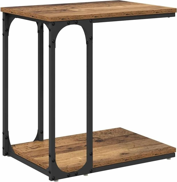 vidaXL Beistelltisch mit Regal im industriellen Stil aus Holzwerkstoff und Stahl, Braun/Schwarz, B/T/H: 50 x 35 x 52 cm - Bild 1