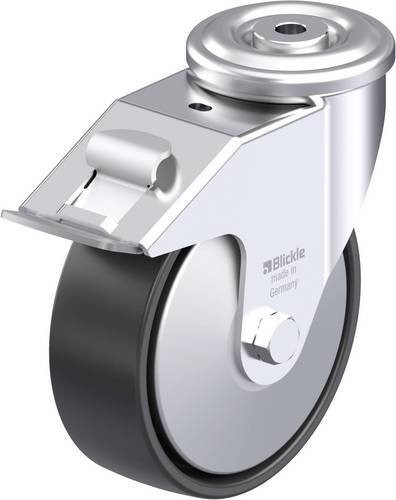 Blickle Stahlblech-Lenkrolle LER-PP 150K-FI-EL-FA in Silber, Rad-Durchmesser: 150 mm, Tragfähigkeit: 300 kg - Bild 1