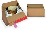 ColomPac Selbstklebender Versandkarton Eurobox aus Wellpappe, Braun, B: 29,4 cm, H: 13,7 cm, T: 19,4 cm - Bild 1