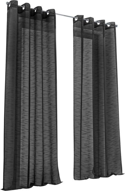 Dekostore Heine Home in Anthrazit, semi-transparent mit Ösen und Stoffpaneel aus 100% Polyester - Bild 1