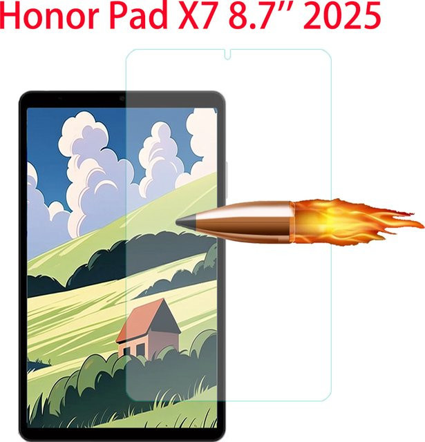 Schutzfolie aus gehärtetem Glas für Huawei Honor Pad X7 8,7 Zoll 2025, transparent - Bild 1