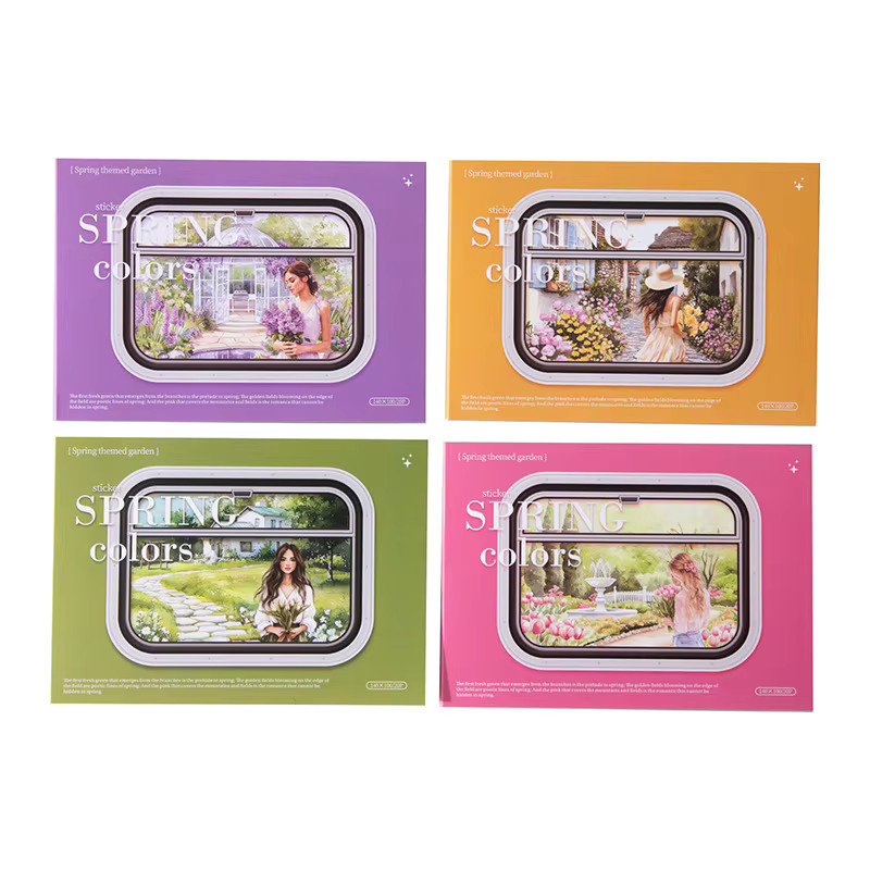 Frühlingsgarten Stickerbuch Set mit 4 Blumen-Charakter Designs in Multicolour - Bild 2