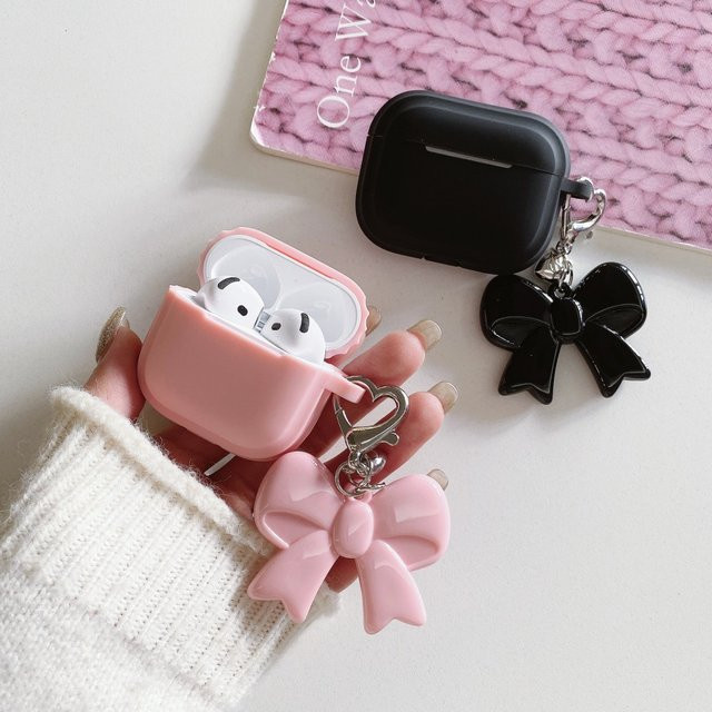 Silikon Kopfhörerhülle mit süßem Schleifen-Design für Apple AirPods Pro 3 - Bild 1