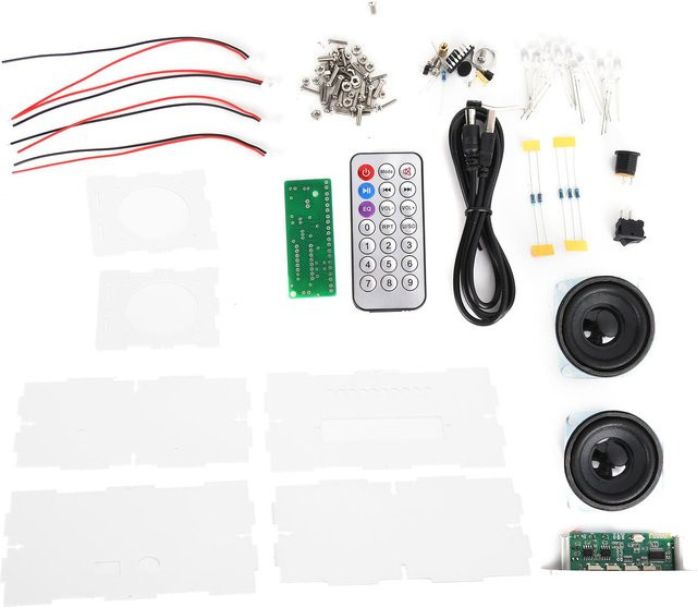 mfySpace DIY Bluetooth Lautsprecher Bausatz mit Sprachsteuerung und Lichteffekten in Weiß - Bild 1