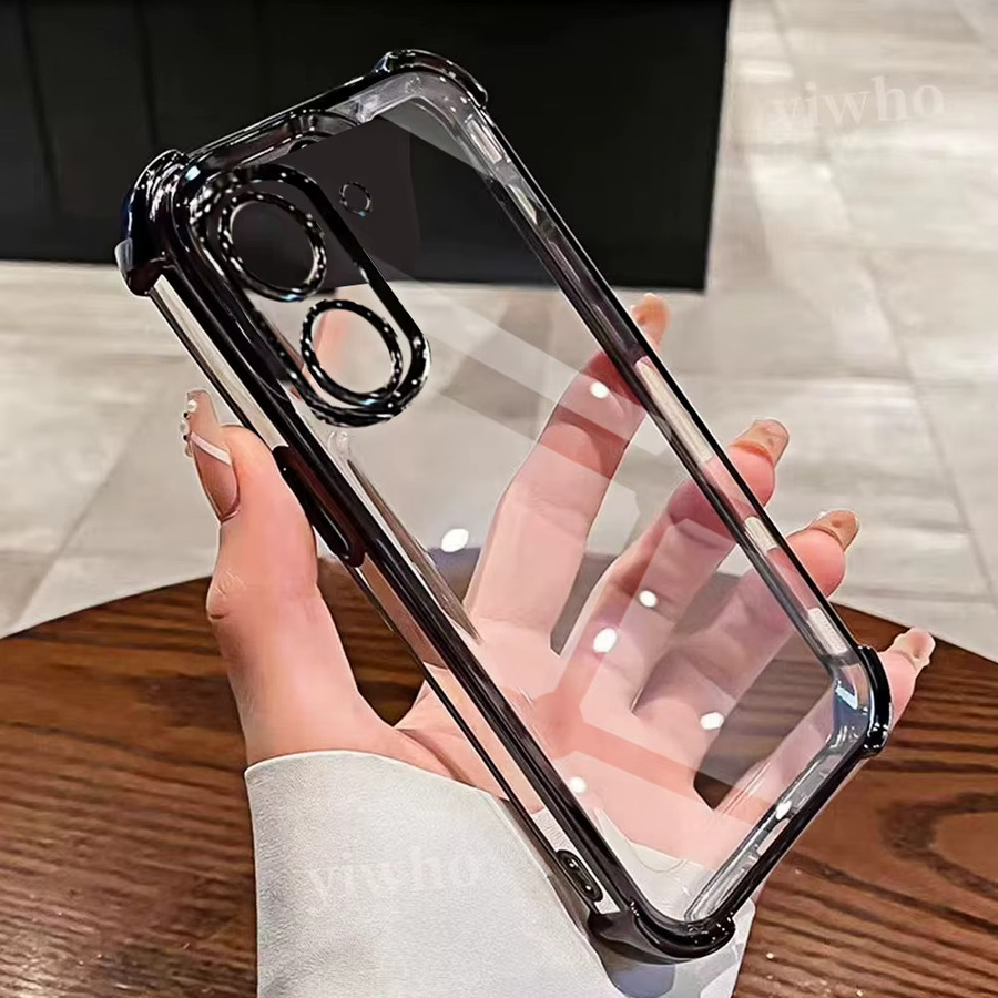 Transparente Handyhülle für Xiaomi Poco X8 X7 X6 Pro 5G mit schwarzem Rahmen und Kameraschutz aus weichem TPU - Bild 2