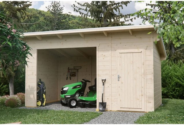 Skan Holz Gartenhaus Knut Natur B/H/T: 470 x 250 x 250 cm - Bild 1