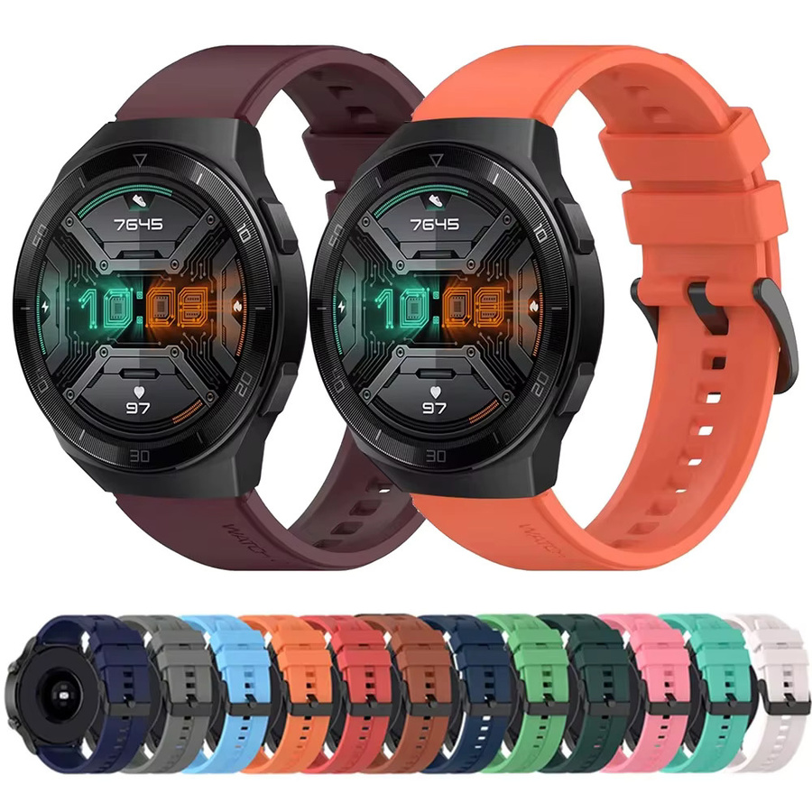 Huawei Uhrenarmband Silikon, Schwarz, 22 mm, Unisex - Bild 4