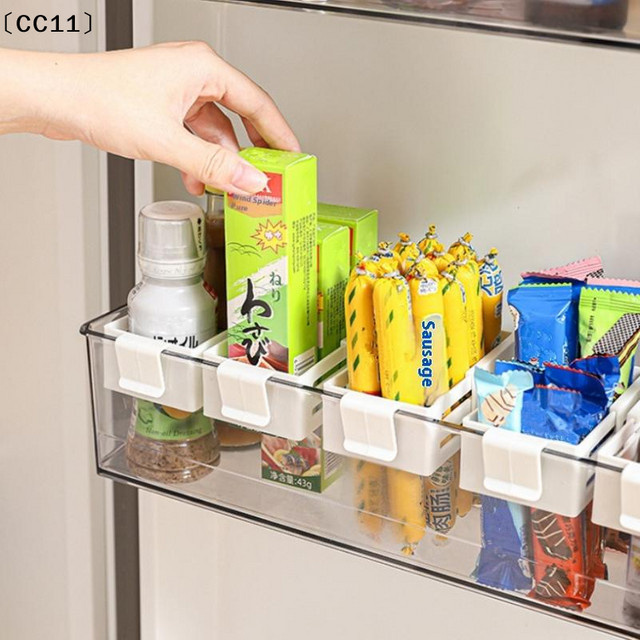 KuZHEN Multifunktionale Kühlschrank-Seitentür-Aufbewahrungsbox aus Kunststoff mit Trennplatte und Gitterclip zur Sortierung und Lagerung - Bild 1