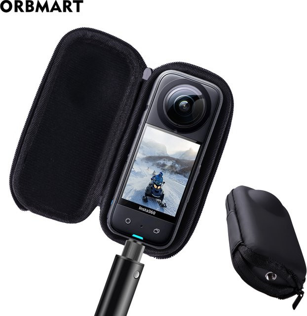 Insta360 X3 Mini-Aufbewahrungskoffer mit Displayschutzfolie und Zubehör, tragbare PU-Schutzhülle für deine Action Camera, Schwarz - Bild 1