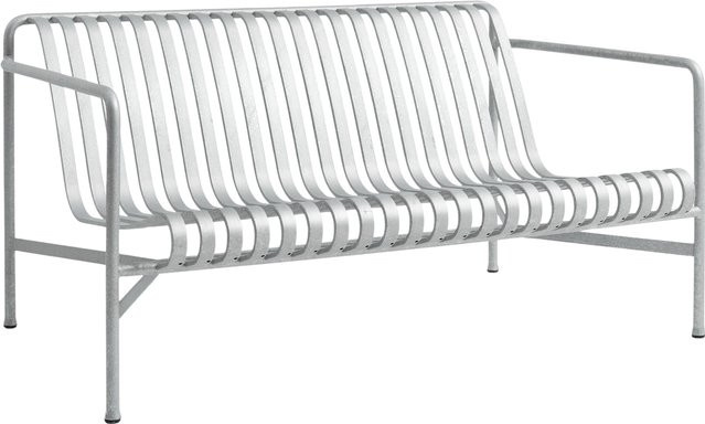 HAY Palissade Lounge Sofa in Silber aus pulverbeschichtetem Stahl mit Armlehnen und Streifenoptik - Bild 1
