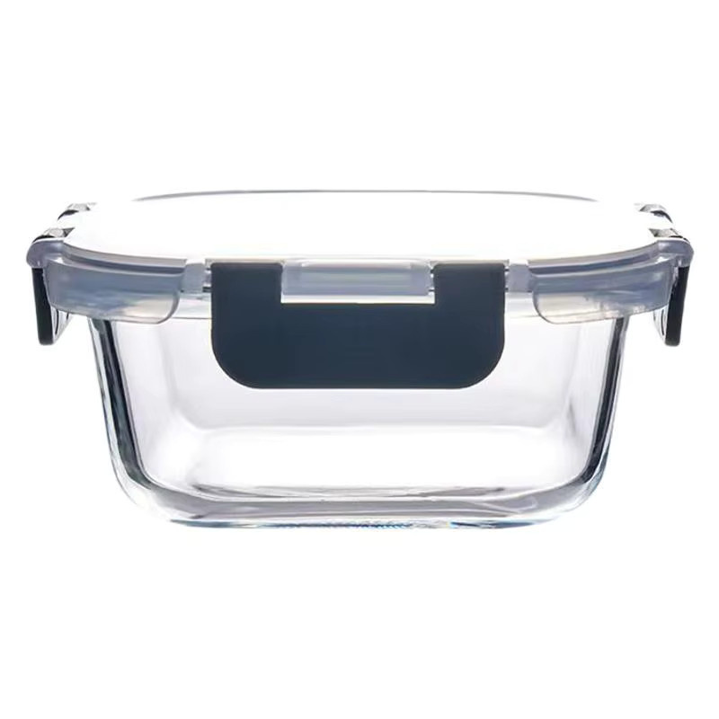 YUAYO Glas-Lunchbox mit Deckel, rechteckige Frischhaltebox aus Glas, transparent, mikrowellengeeignet, 0,37 l - Bild 4