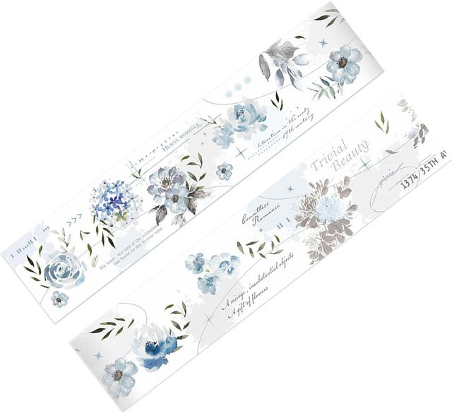 GoolRC Scrapbook Stickerrolle mit dekorativen hellen Tintenblumen in Weiß und Multicolour für Journaling und Fotobuchgestaltung - Bild 1