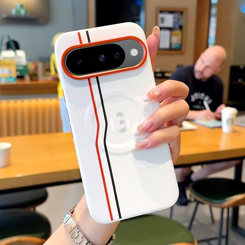 Stoßfeste Schutzhülle mit Spleißen-Streifen-Textur für Google Pixel 10 Pro und Google Pixel 10 Pro XL, Magnetische Ladung und Metalltaste, Farbe: Schwarz - Bild 4