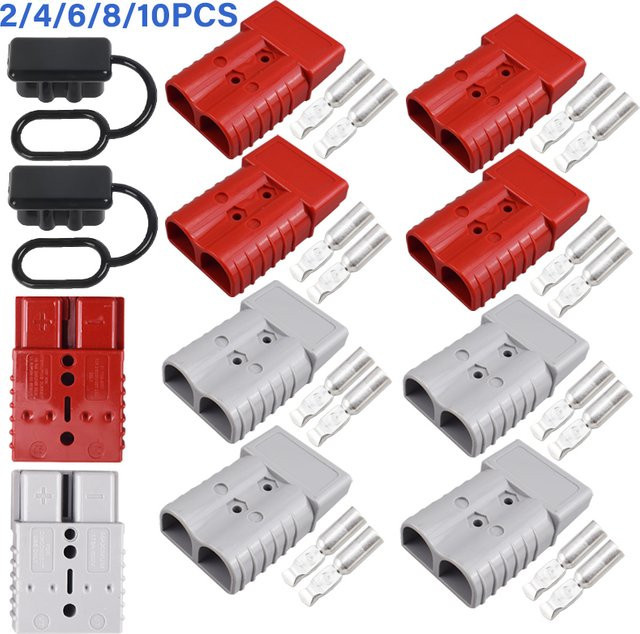 2er-Set Batterie Schnellverbinder Set mit 50A 175A 350A Optionen in Rot für 600V Kabelverbindungen - Bild 1
