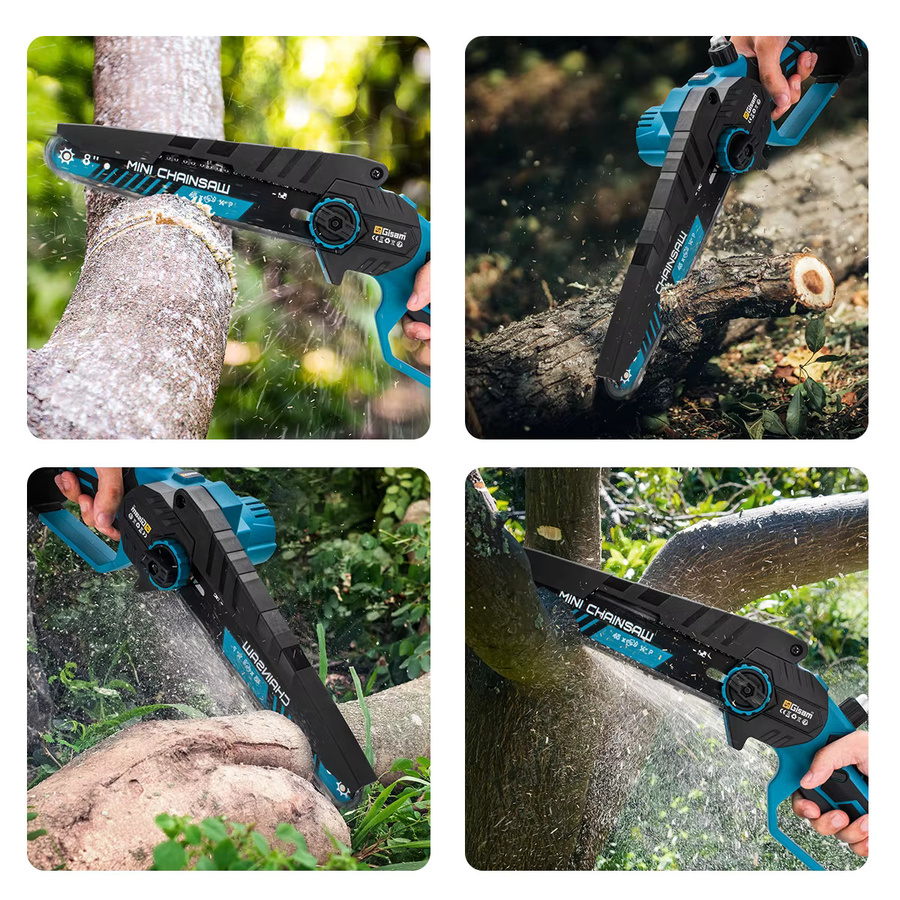 Gnto 8 Zoll bürstenlose elektrische Kettensäge in Blau, kompatibel mit Makita 18 V Akku, Astsäge für die Holzbearbeitung und Gartenarbeit - Bild 2