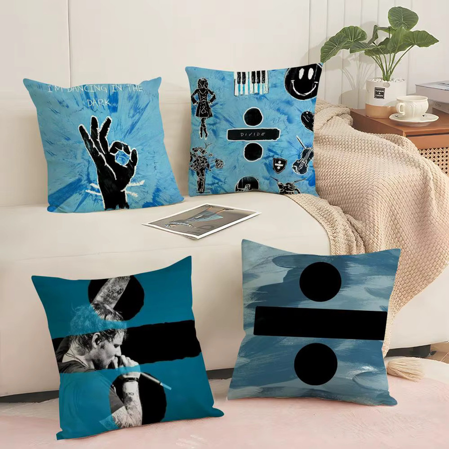 Ed Singer S-Sheeran Kissenbezug aus weichem Plüsch in Schwarz oder Blau, quadratisch, Breite: 30 cm, Höhe: 30 cm, Tiefe: 30 cm - Bild 2