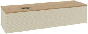 V&B Waschtischunterschrank Antao mit Frontstruktur in Grau und Eiche, Wandmontage, B: 160 cm, T: 50 cm - Bild 1