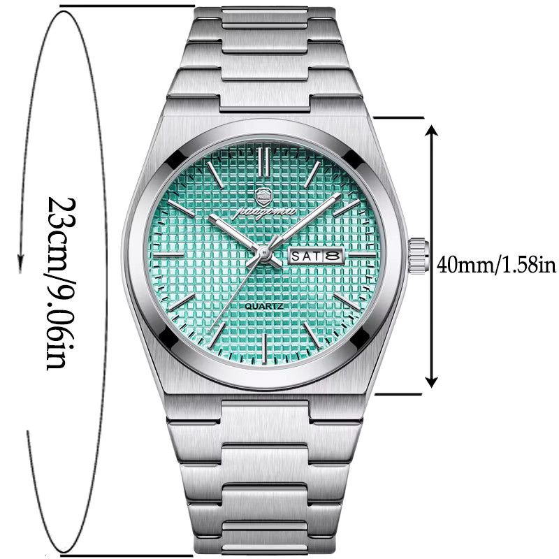 PAAZOMU Armbanduhr Quarz, Edelstahl, Grün, Herren - Bild 6