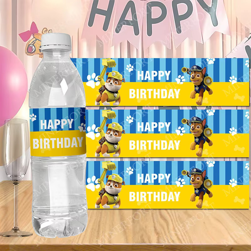 Selbstklebende Paw Patrol Etiketten für Wasserflaschen in Multicolor für Kindergeburtstage und Partys - Bild 2